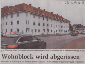 Wohnblock wird abgerissen